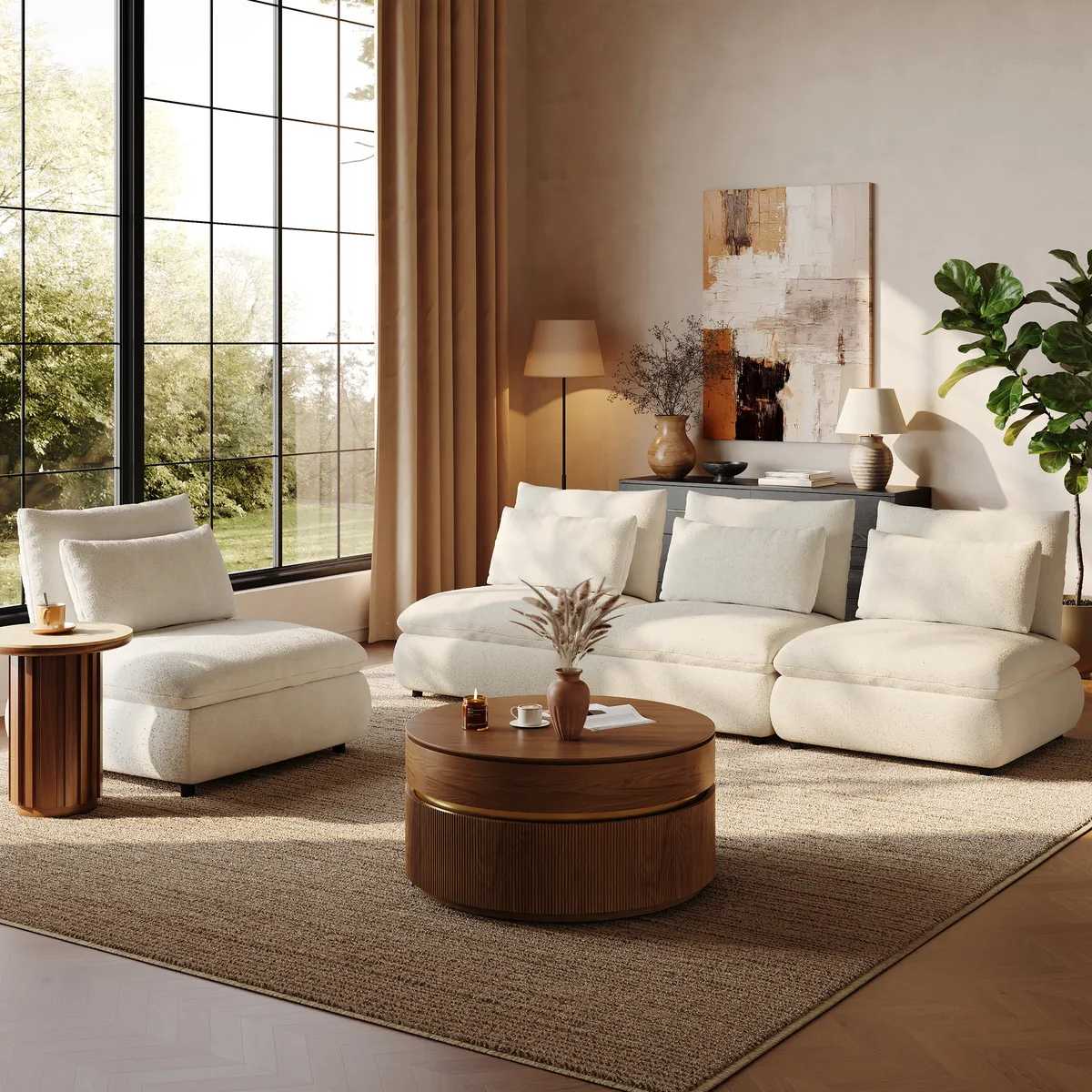 3-Piece Chenille Modular Sectional Sofa with Hidden Storage — image 22