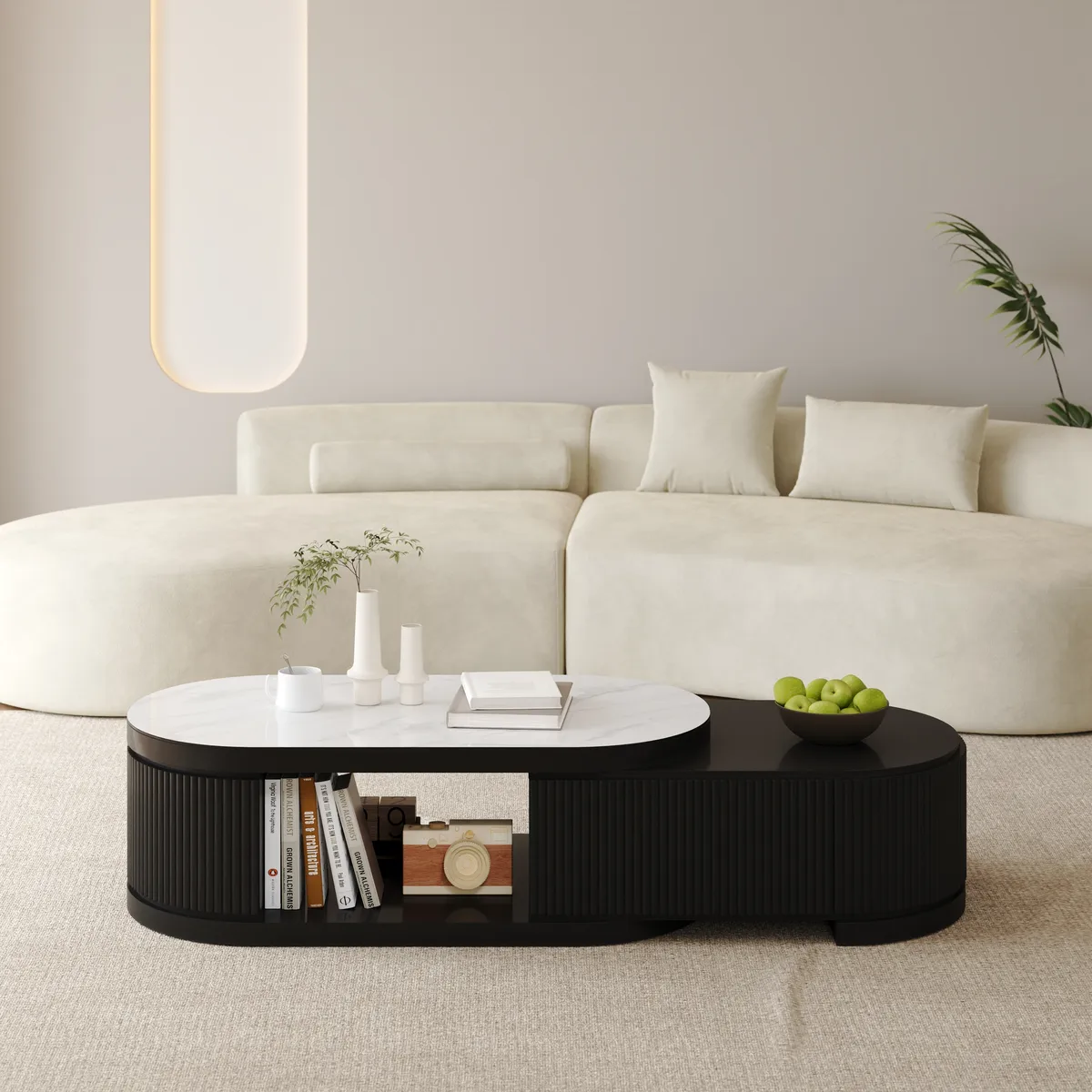Velar 47"-67" Extendable Coffee Table with Sintered Stone Top and Storage — image 18