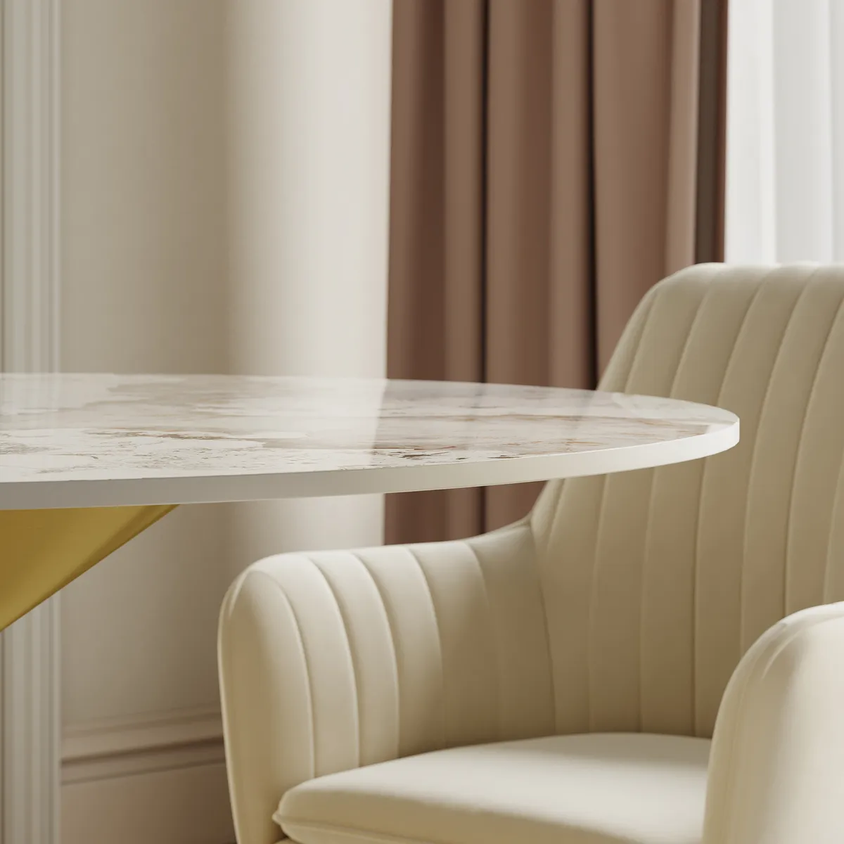 39" Modern Sintered Stone Dining Table Set with 2 Chairs — image 15