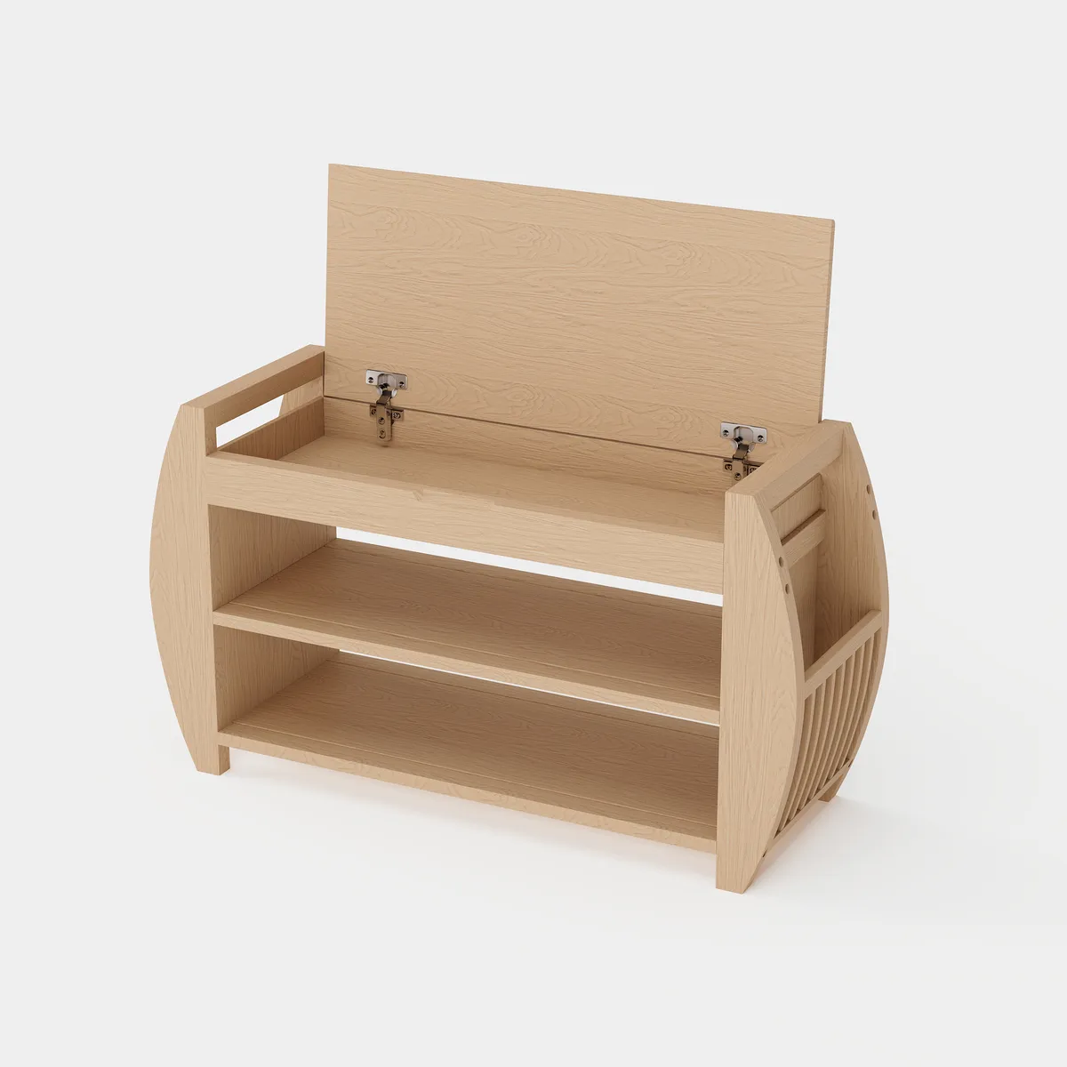 Shoe Storage Entryway Bench Wooden Shoe Rack in Brown (32.3'') — image 20
