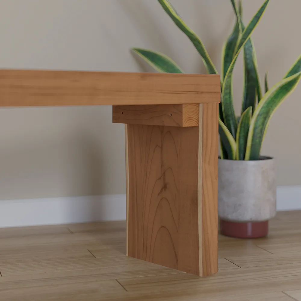Natural Wood Entryway Bench Modern Bench with Steady Metal Legs (47.2'') — image 9