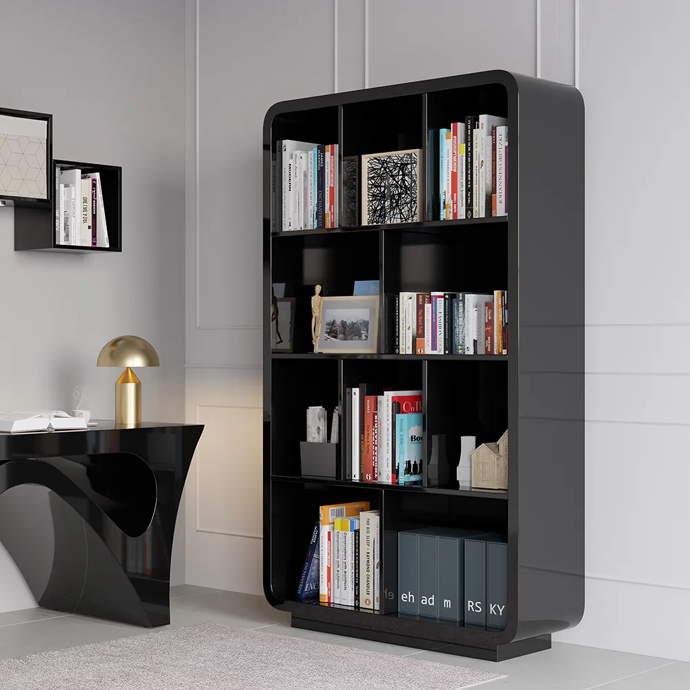 4-Tier Irregular Bookshelf MDF Bookcase in White (78.7" High)