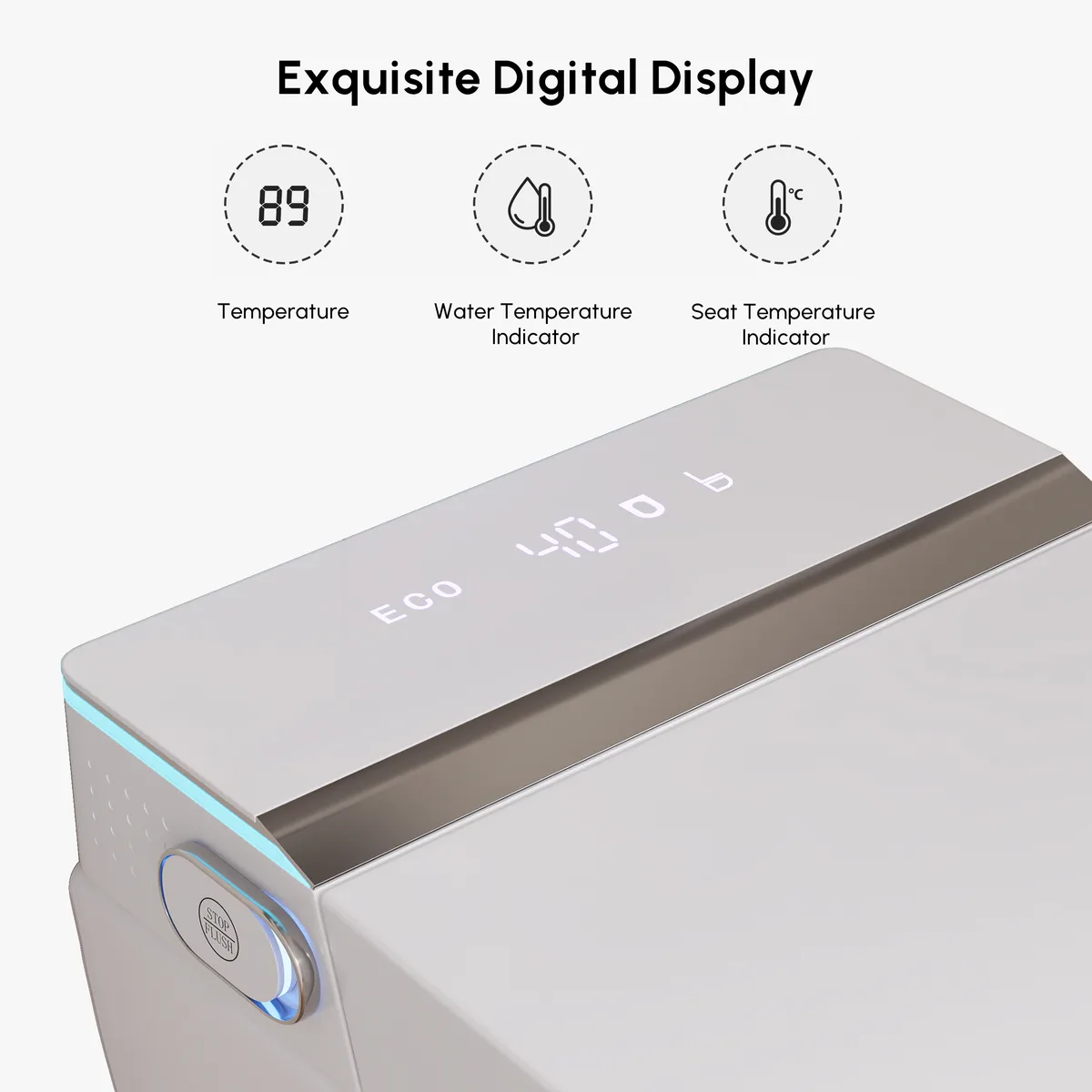 Automatic Wall-Mounted Smart Bidet Toilet with Built-in Tank 1.28 GPF — image 9