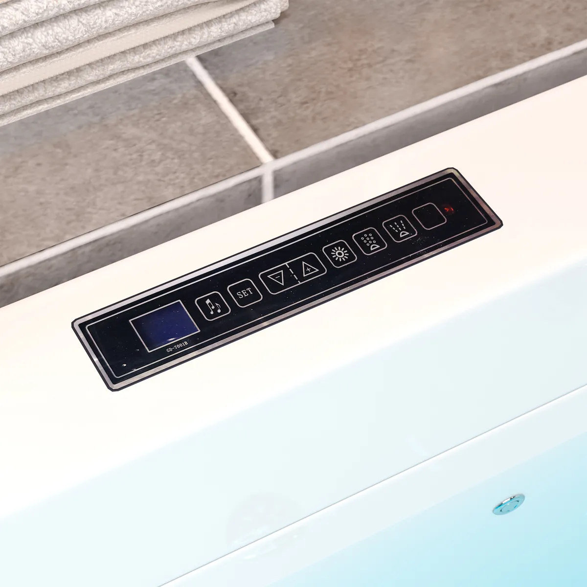 70.8" Rectangle Whirlpool Bathtub Acrylic Jetted Massage Whirlpool Water with Thermostat — image 8