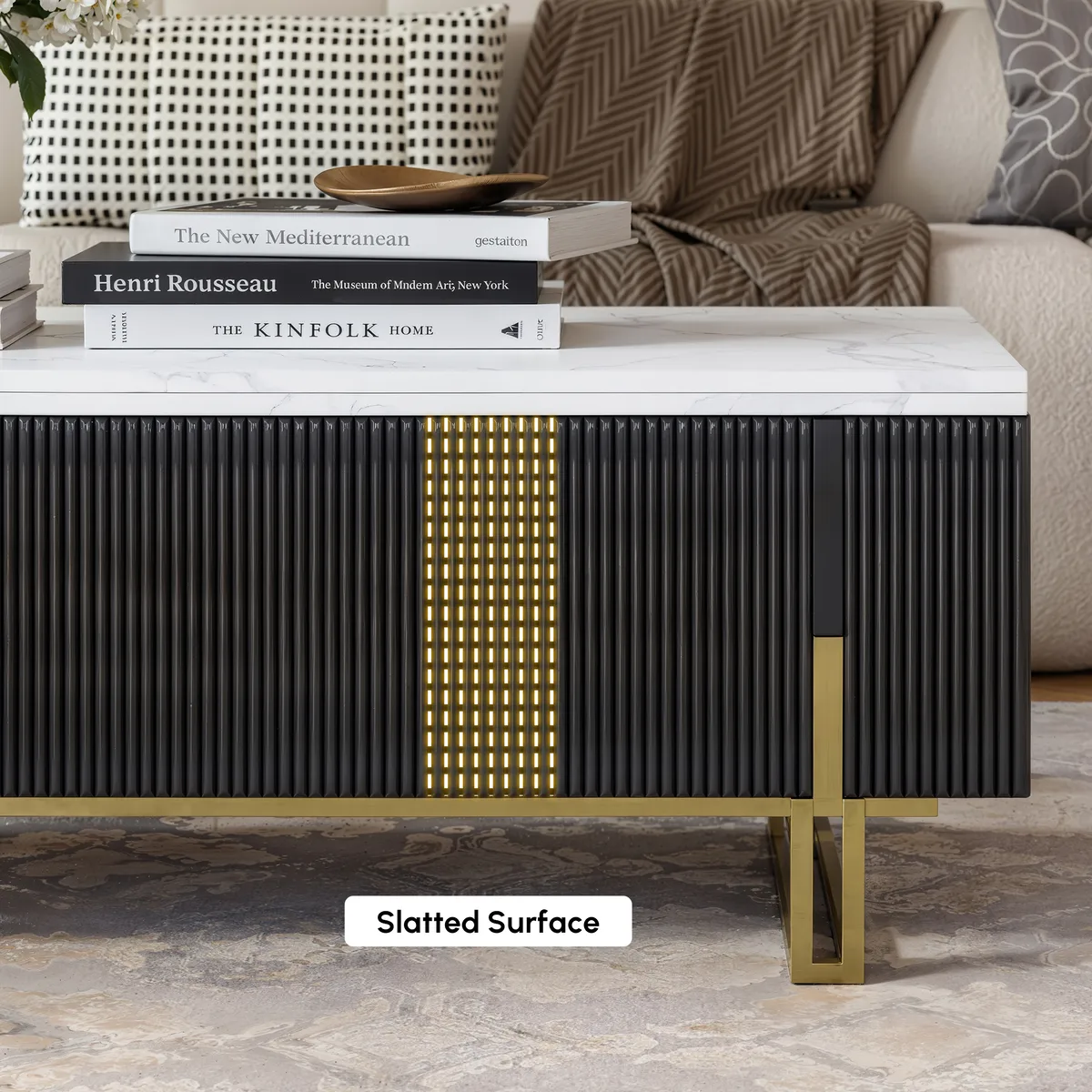 47.2" Fluted Lift-Top Coffee Table with 2 Drawers — image 19
