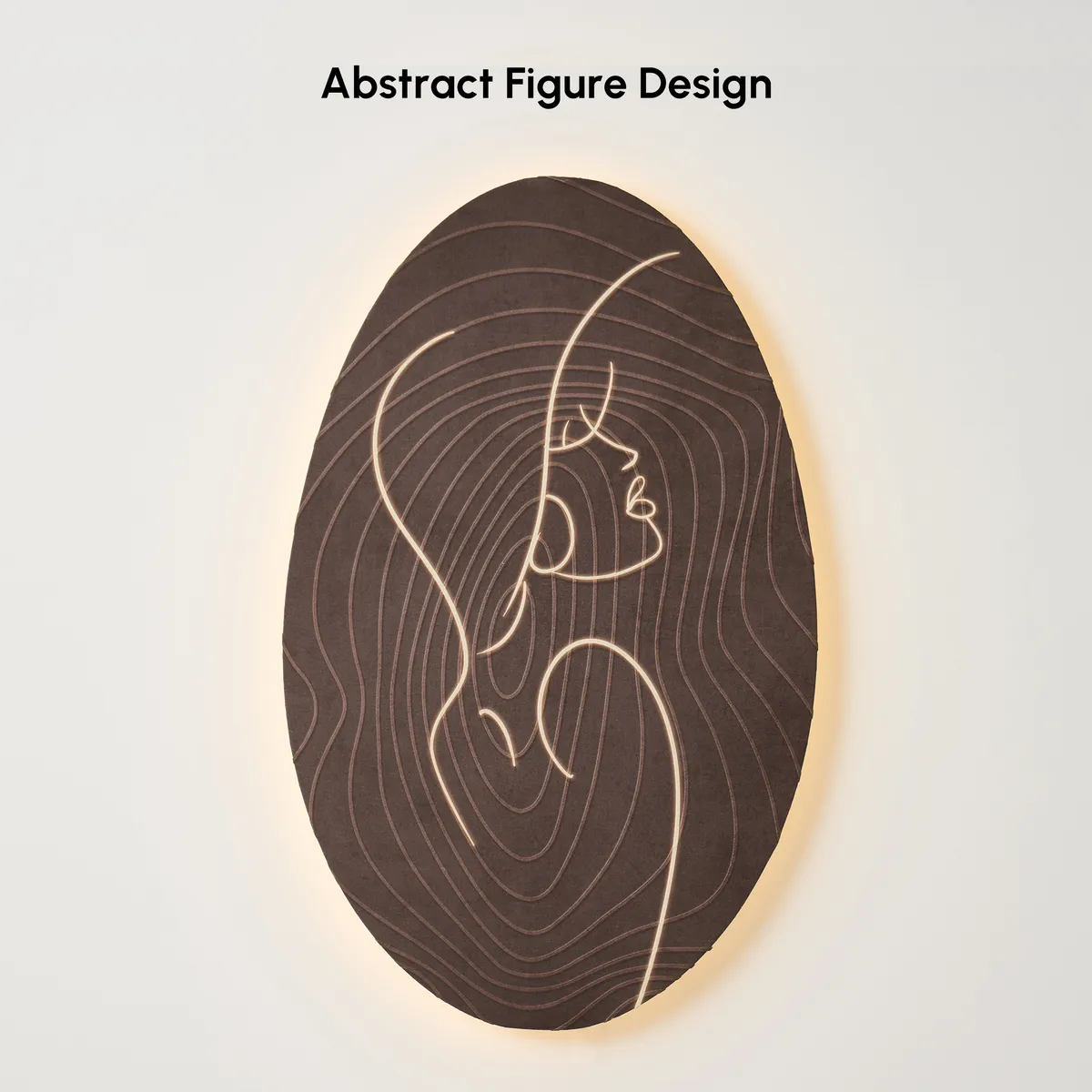 31" Illuminated Abstract Figure Wall Art with Warm LED Backlight, Textured Wall Decor — image 9