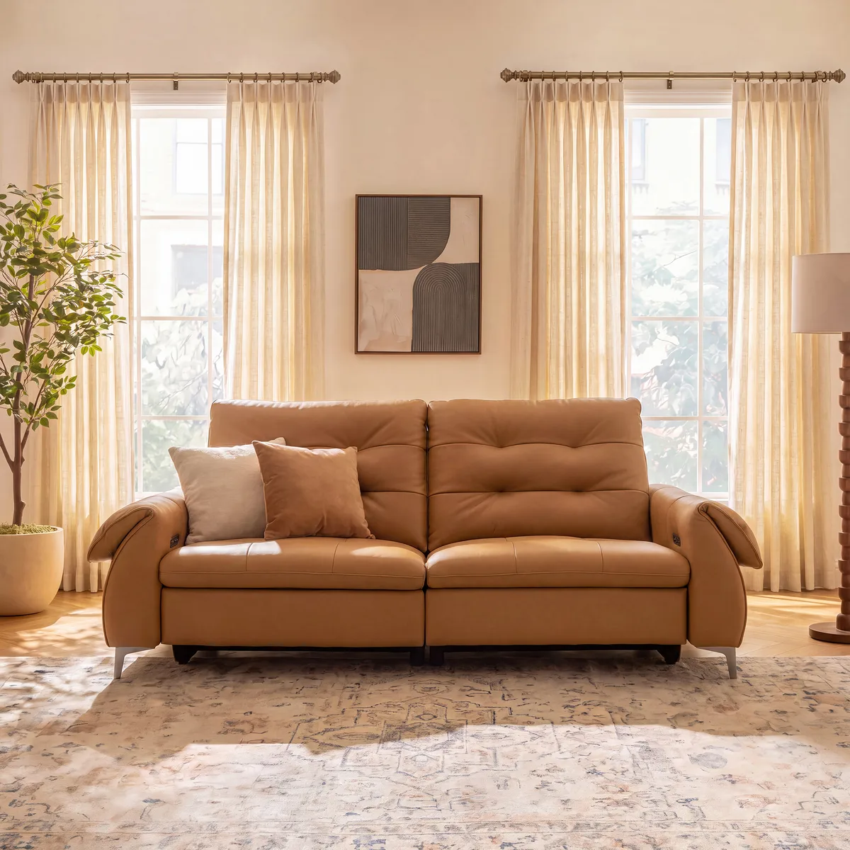 118" 3-Seater Genuine Leather Power Reclining Sofa with USB & Type-C — image 13