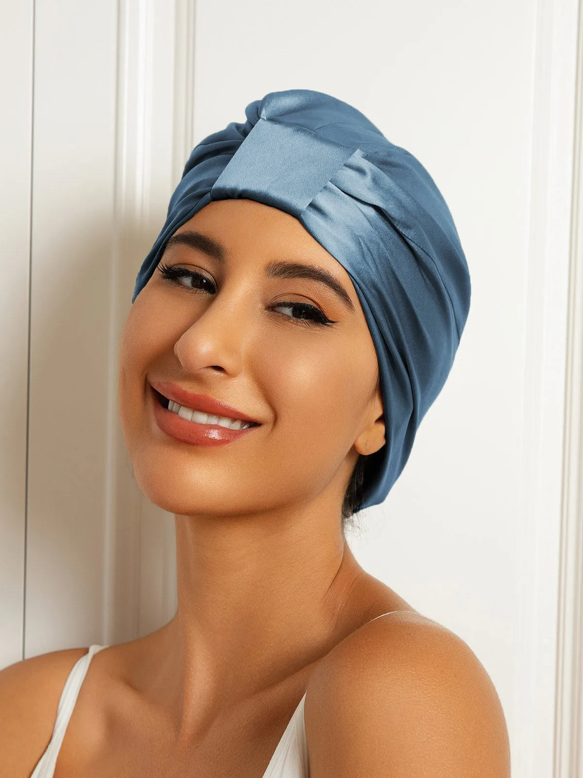 100% Mulberry Silk Sleep Cap Double Layer Night Turban Bonnet — image 4