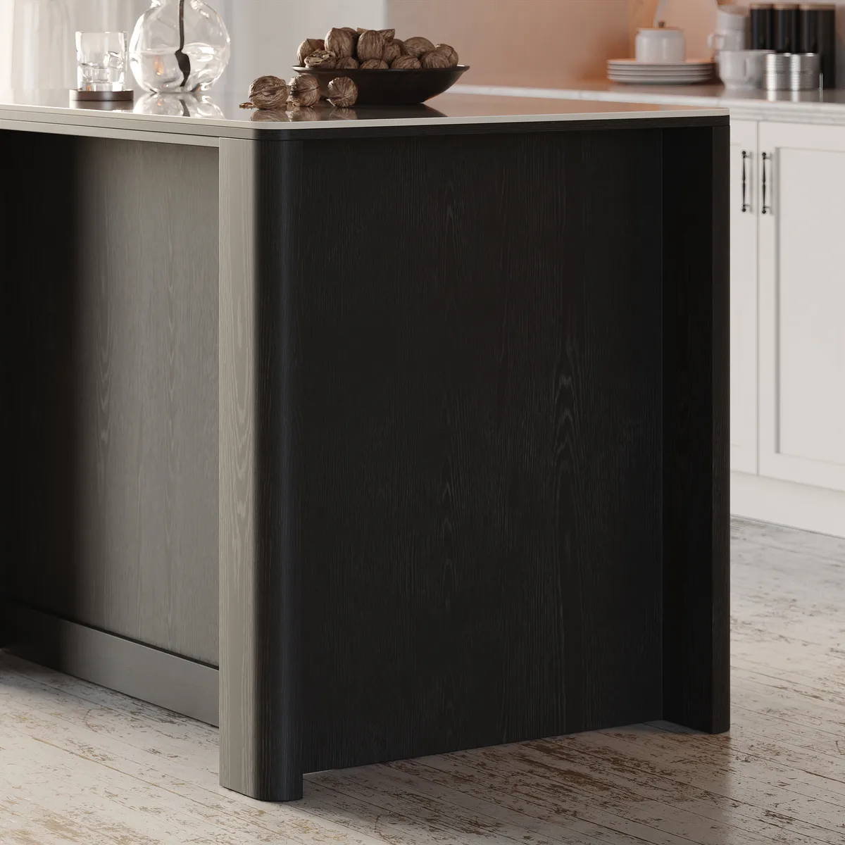 72" Sintered Stone Top Solid Wood Kitchen Island with Storage — image 9