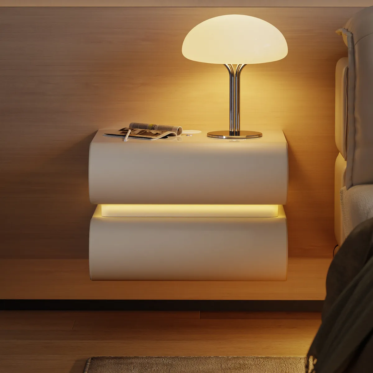 Humply Floating Smart Nightstand 1 Drawer Bedside Table — image 13