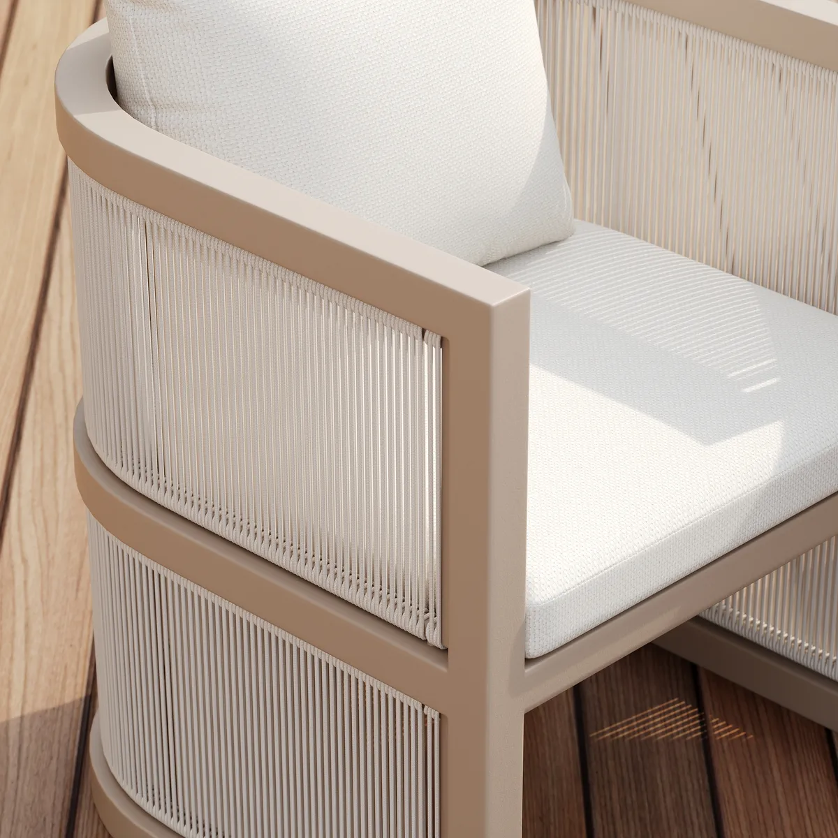 Wevara 2 Pieces Modern Aluminum & Ropes Outdoor chairs — image 8