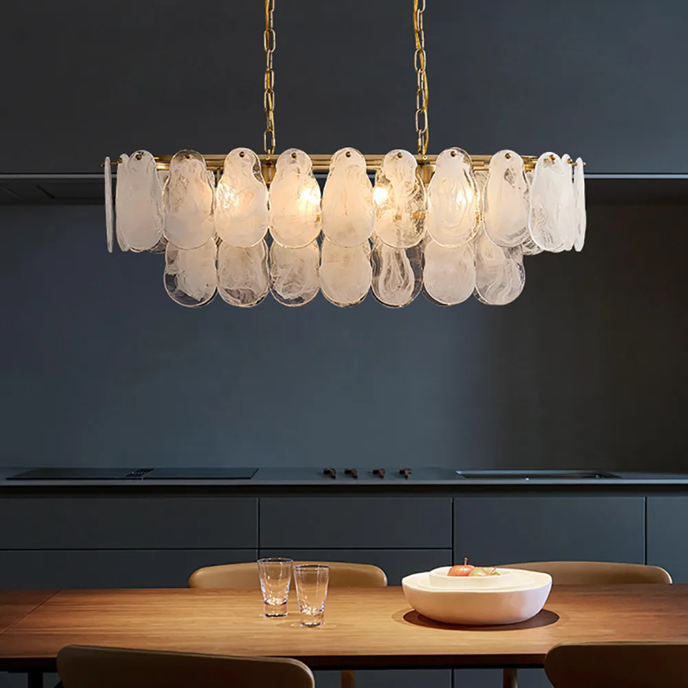 Cloude Modern Multi-Tier Cloud Glass Pendant Light Kitchen Island Light Adjustable Chain — image 4