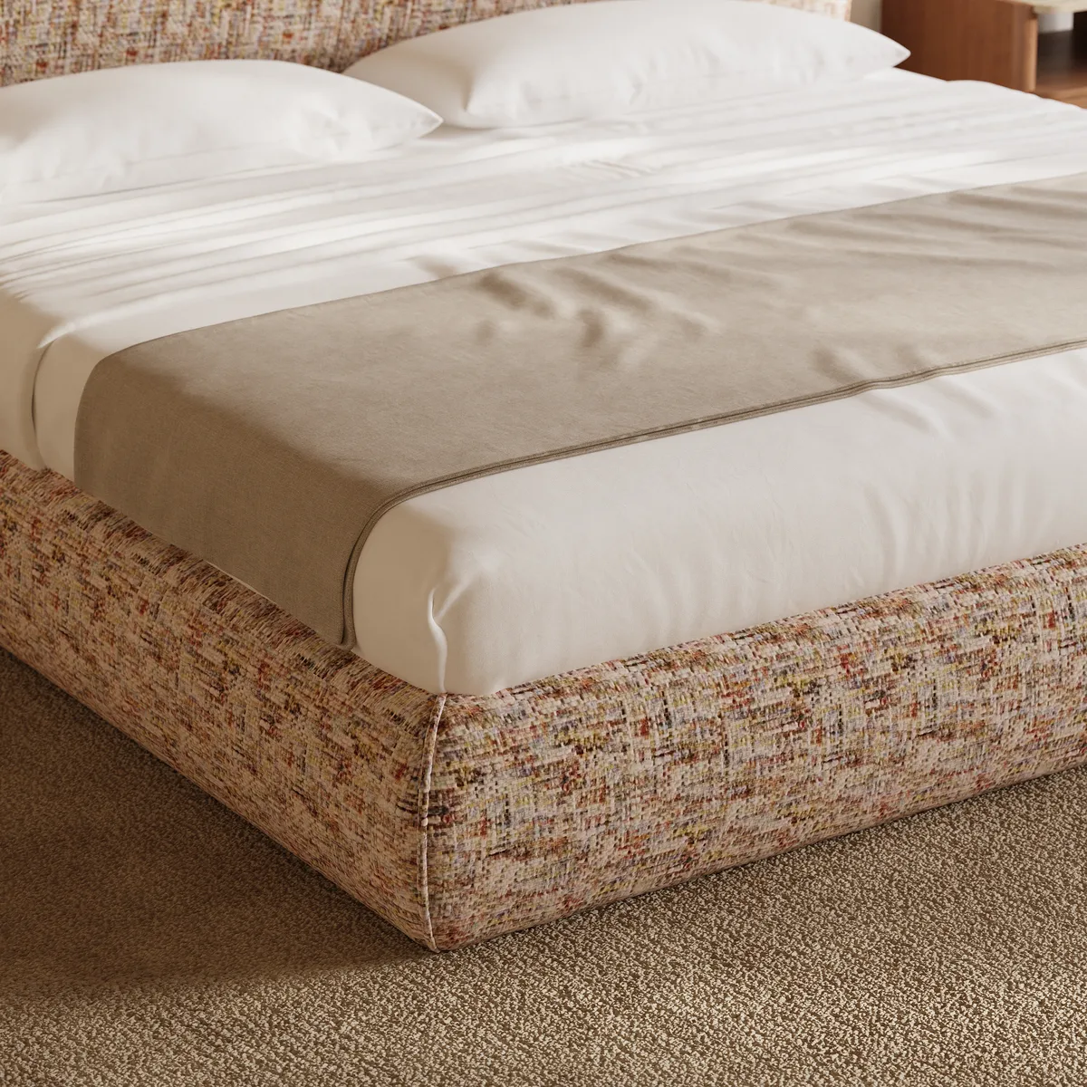 Modern King Size Chenille Upholstered Bed — image 21