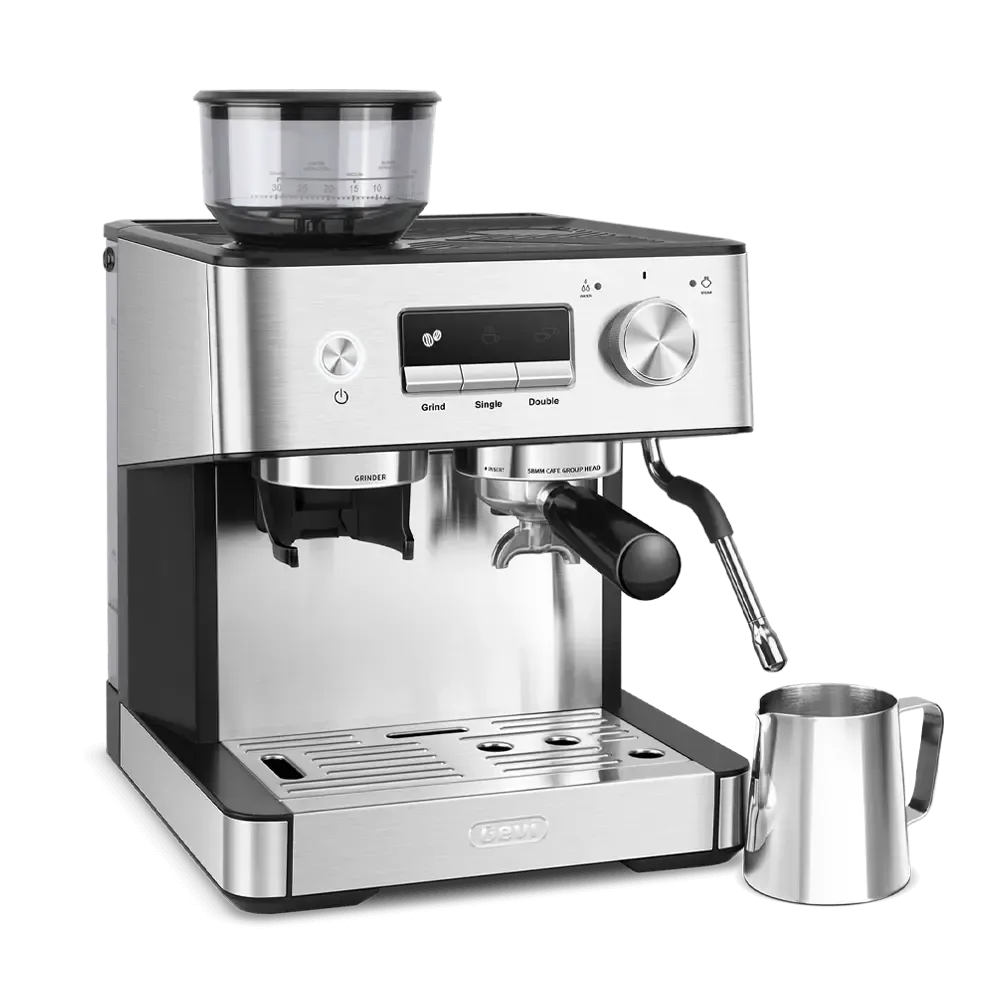 GEVI 20 Bar Espresso Maker with Built-in Bean Grinder & Milk Frother ECMI0 — image 2
