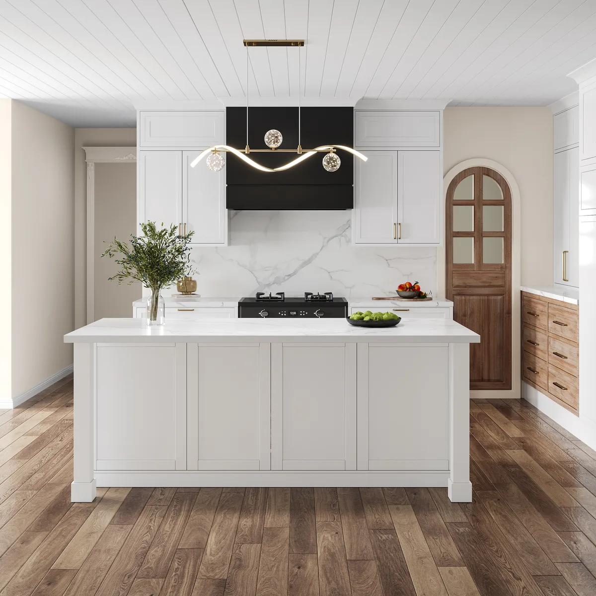 72" Modern Laminate Kitchen lsland Natural & White with Storage — image 27