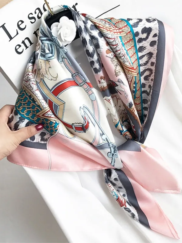 100% Mulberry Silk Printed Square Shawl Scarf 88*88cm — image 11