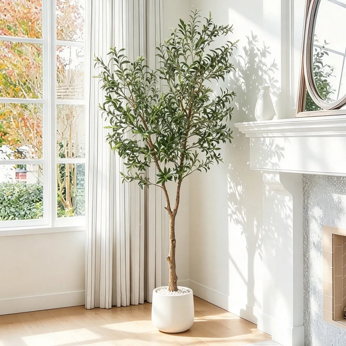6 ft. Artificial Olive Tree with Planter and Decorative Pebbles — image 22