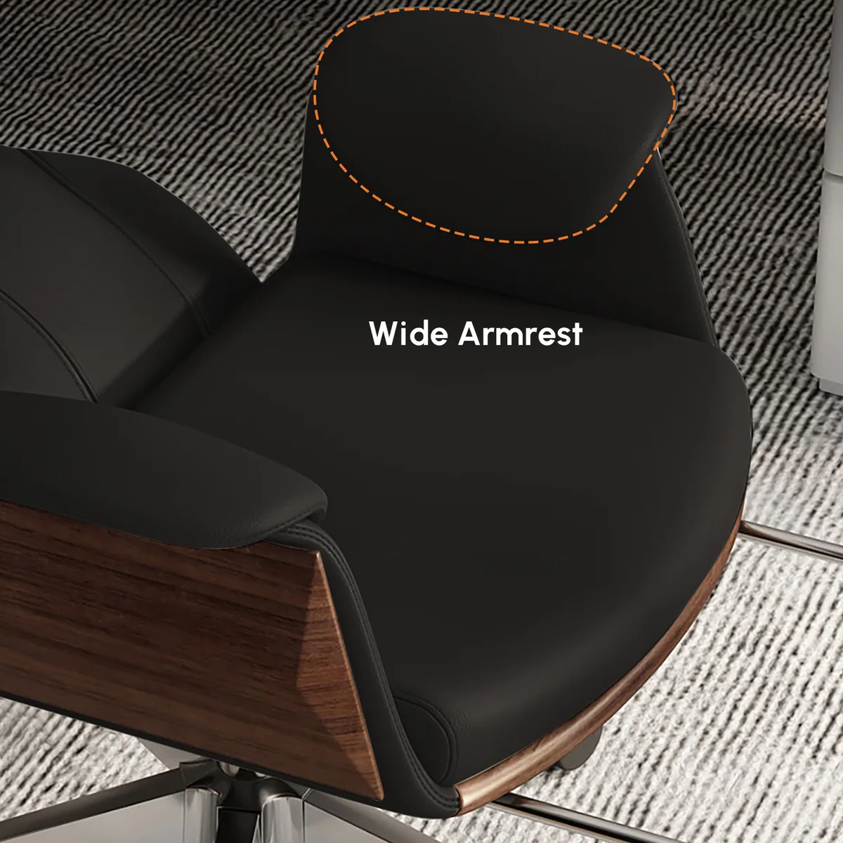 Reclining Leather Office Desk Chair High Back Adjustable Swivel — image 18