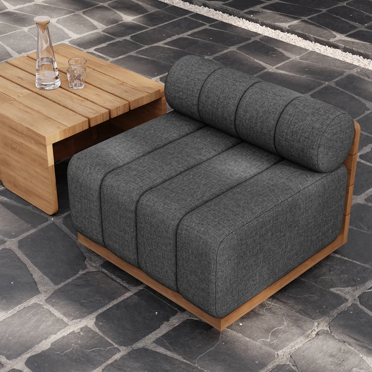 Resaro Teak Outdoor Swivel Chair Dark — image 11
