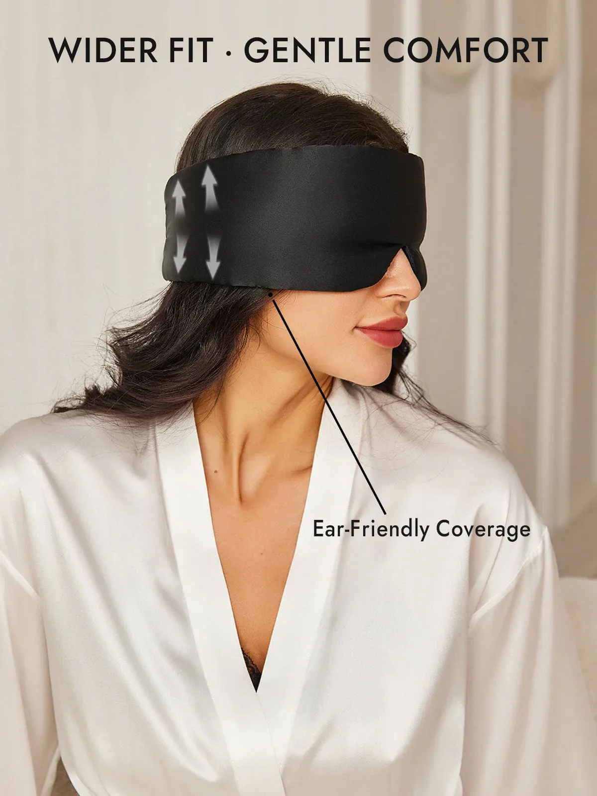 100% Mulberry Silk One Piece Silk Sleep Eye Mask With Velcro — image 5