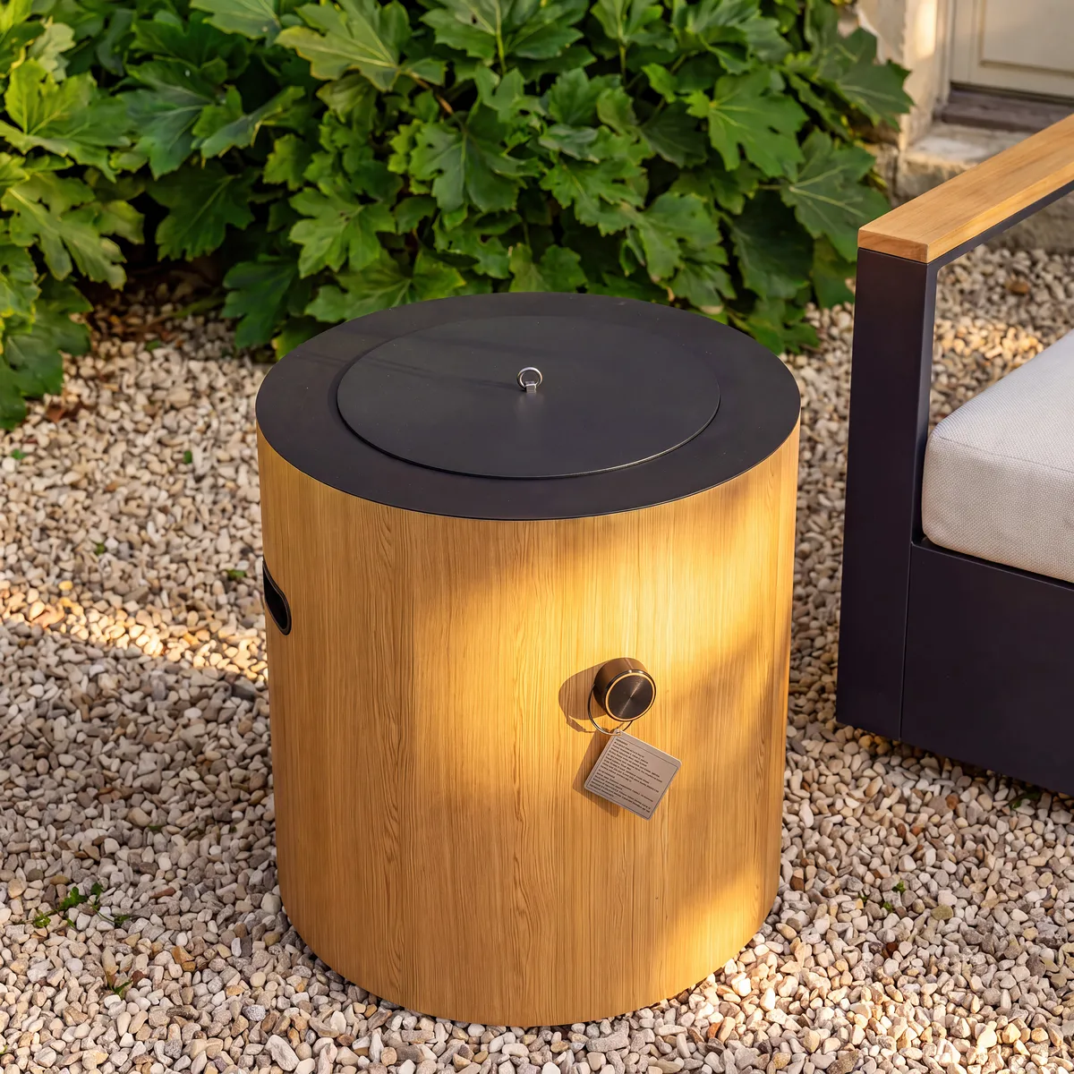 Tevara Outdoor Dark Gray Aluminum Smokeless Fire Pit Side Table — image 9