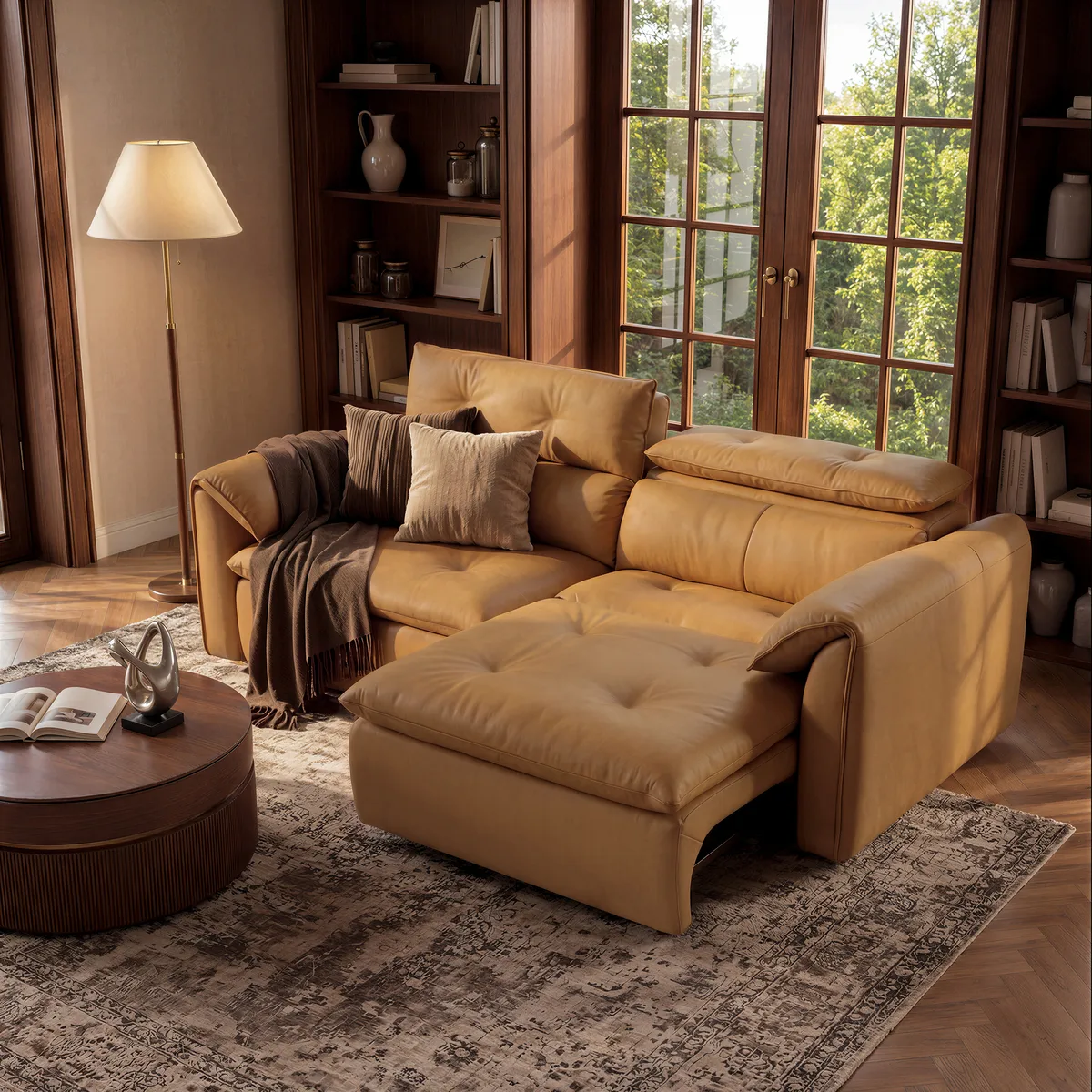 87" 2-Seater Genuine Leather Power Convertible Sleeper Sofa — image 23