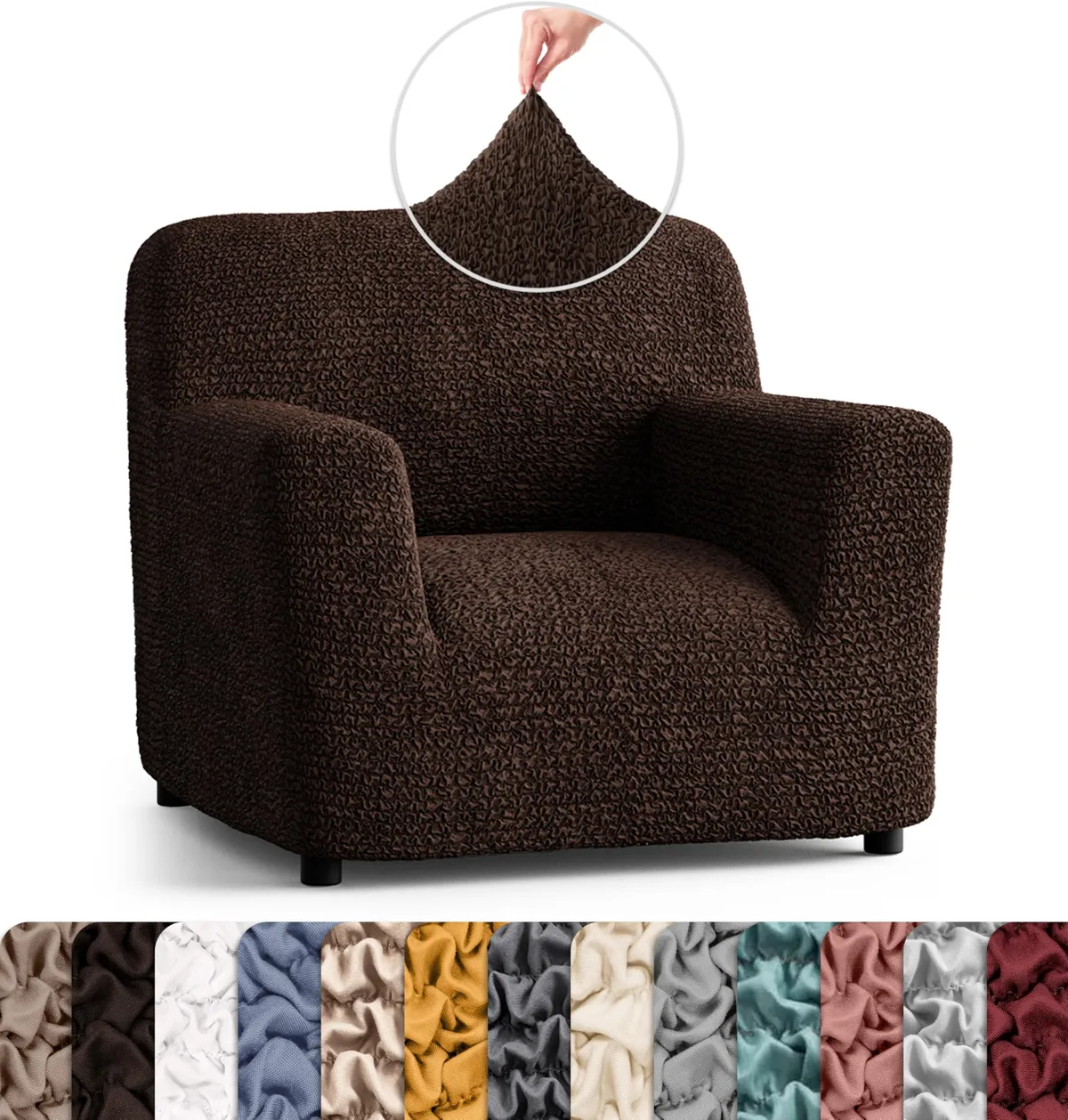 Armchair Slipcovers - 1-Piece Furniture Protector - Form Fit, Machine Washable -MicrofibraCollection — image 25