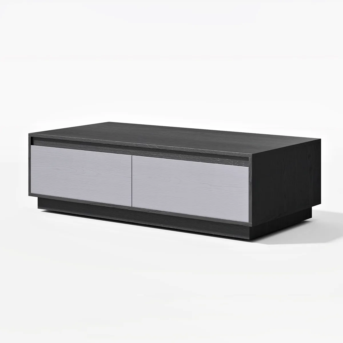 47" Mid Century Modern Gray Coffee Table Rectangular Block Living Room Table with Storage — image 29
