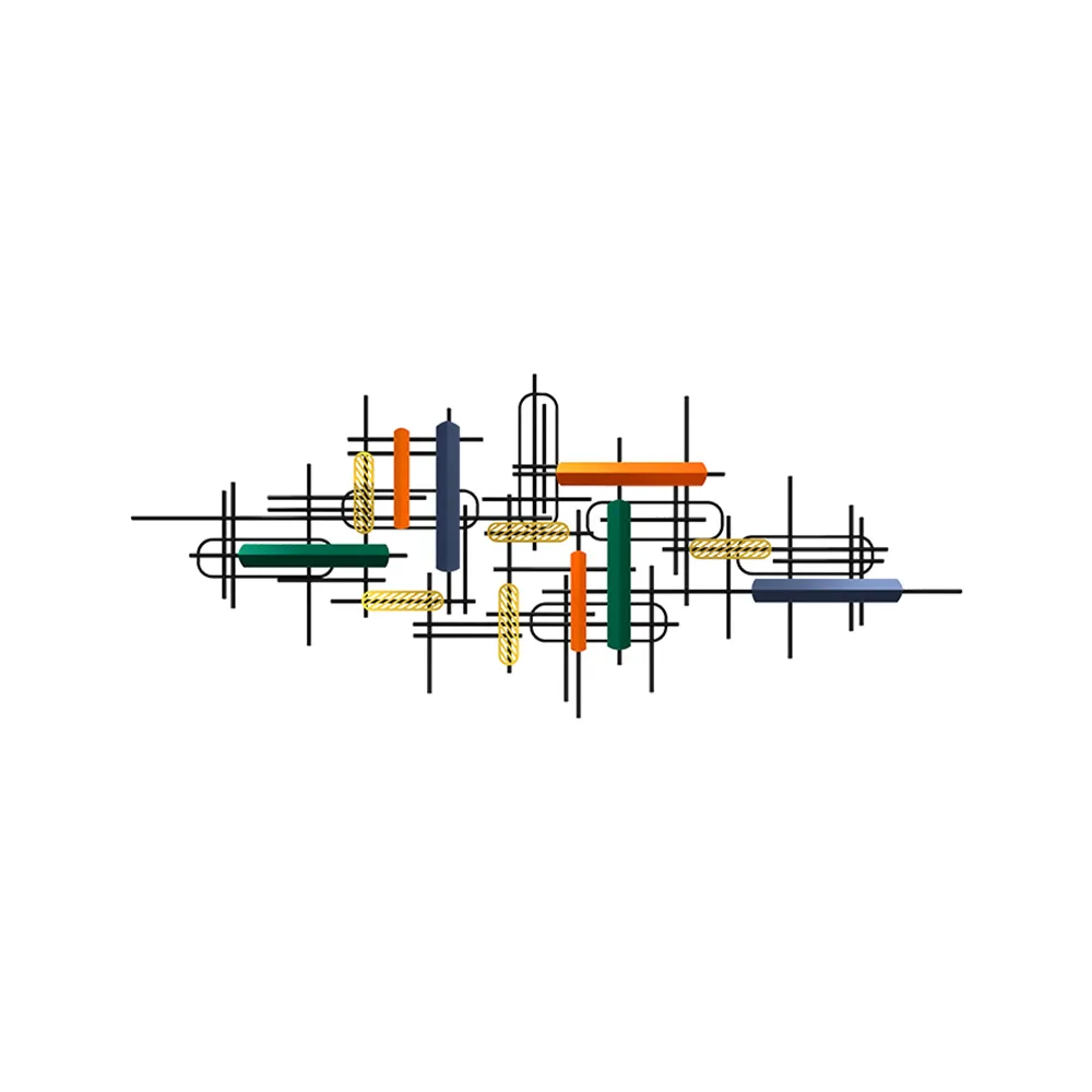 59" Modern Large Metal Wall Decor Unique Home Hanging Wall Art Decor in Gold & — image 8