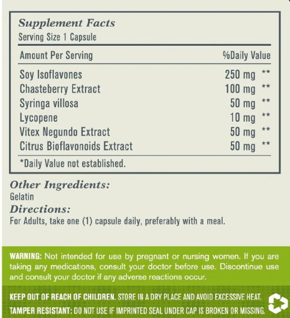Soy Isoflavones Non-GMO (Supports Menopausal Health & Hot Flashes), USA, FDA, GMP, NPAC-250mg, 60 Capsules — image 3