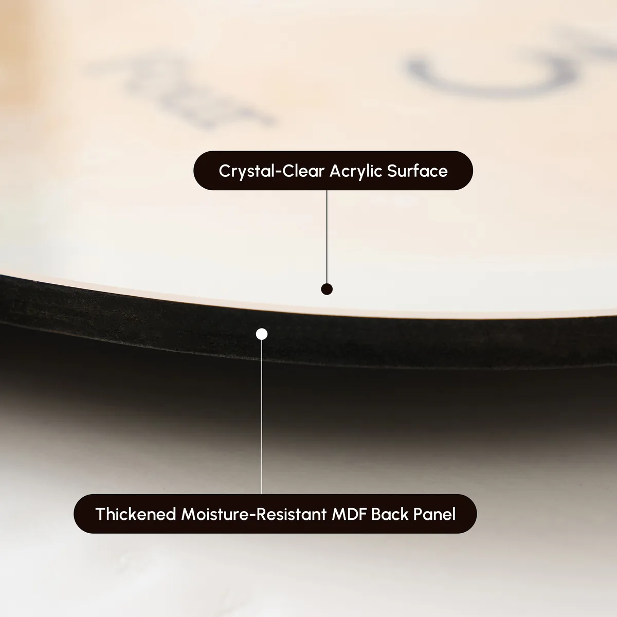3-Piece Pebble-Shaped Battery-Operated Wall Clock with Acrylic and MDF Panels — image 6