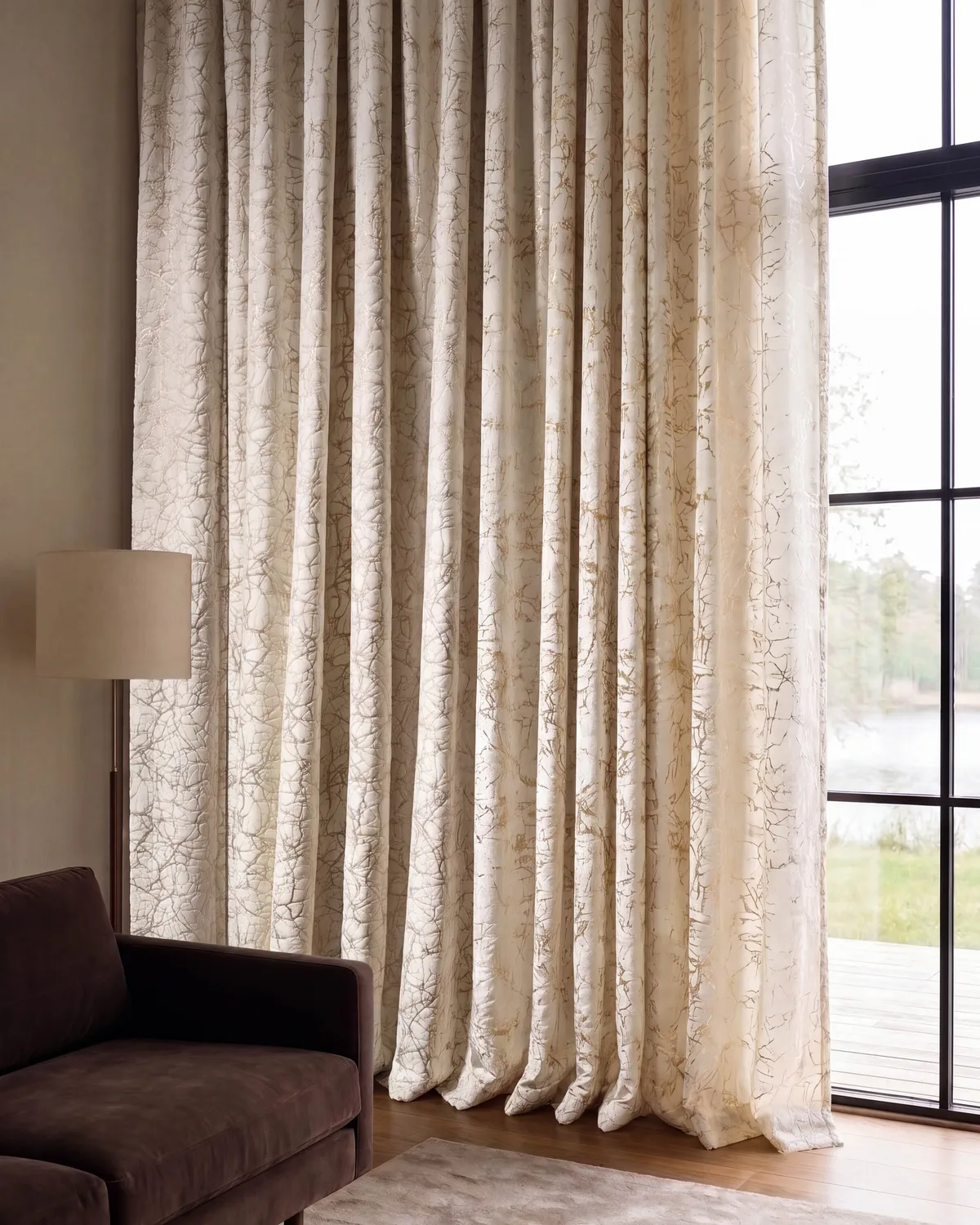 Luxor Foil Printed Velvet Patterned Custom Curtain | Designed in Italy — image 4