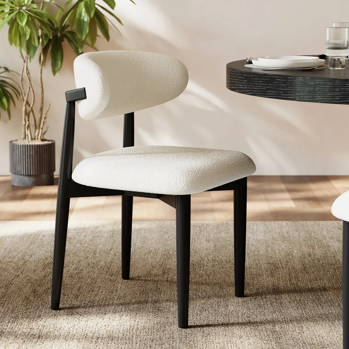 Dining Set 67"-79" Extendable Dining Table Black with 6 Chairs — image 10
