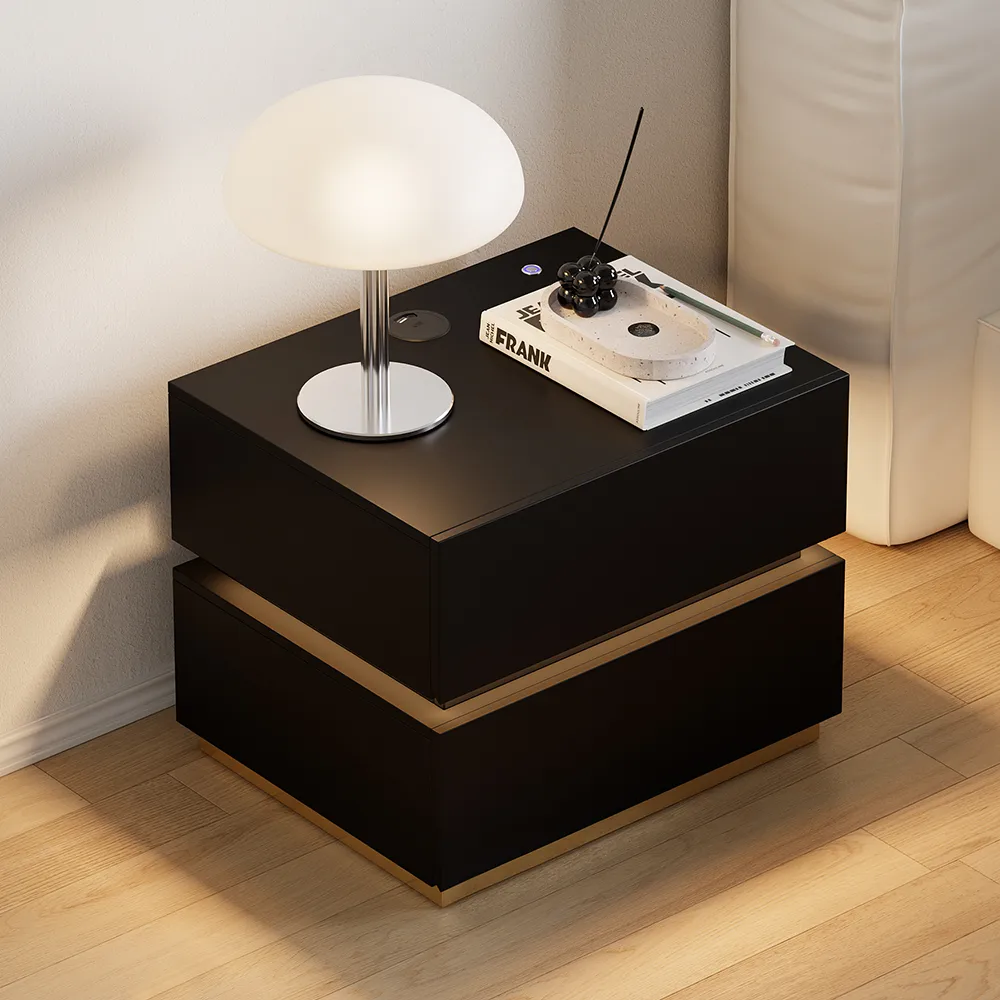 Bedroom Nightstands & Vanity Desk Set 2 LED — image 26