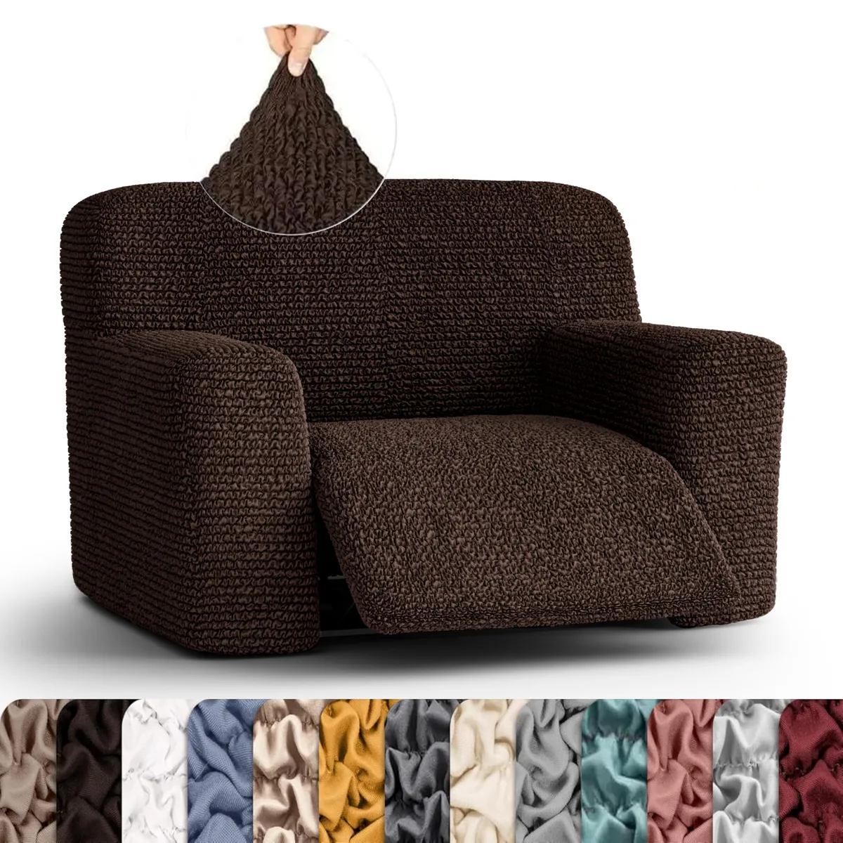 Oversized Recliner Chair Slipcover - 1-Piece Furniture Protector - Form Fit, Machine Washable -MicrofibraCollection — image 8