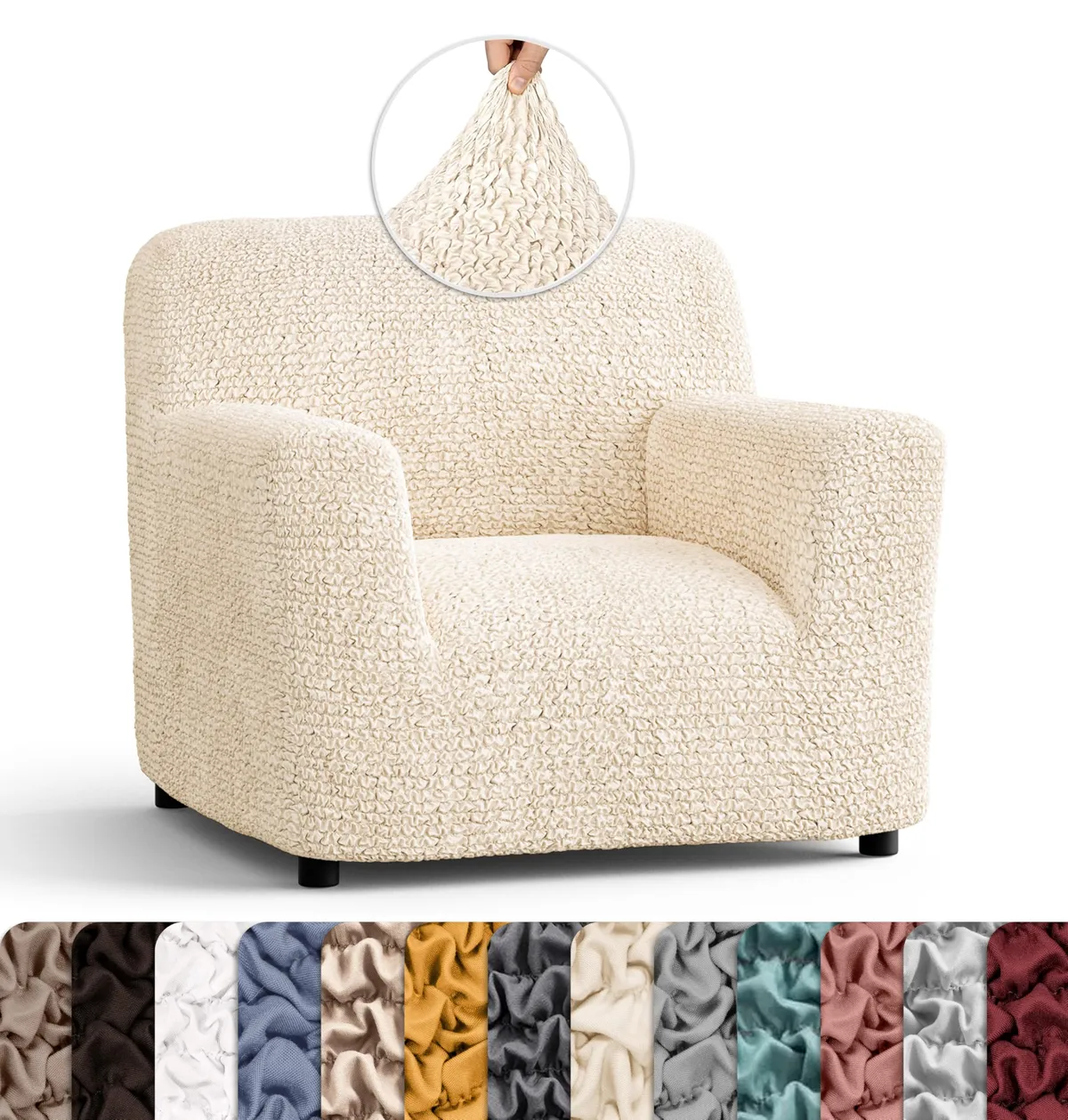 Armchair Slipcovers - 1-Piece Furniture Protector - Form Fit, Machine Washable -MicrofibraCollection — image 21