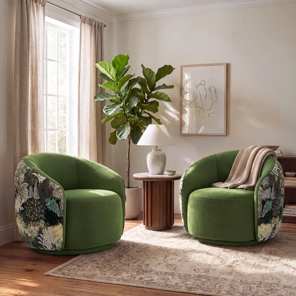 Performance Velvet 360° Swivel Barrel Accent Chair — image 3