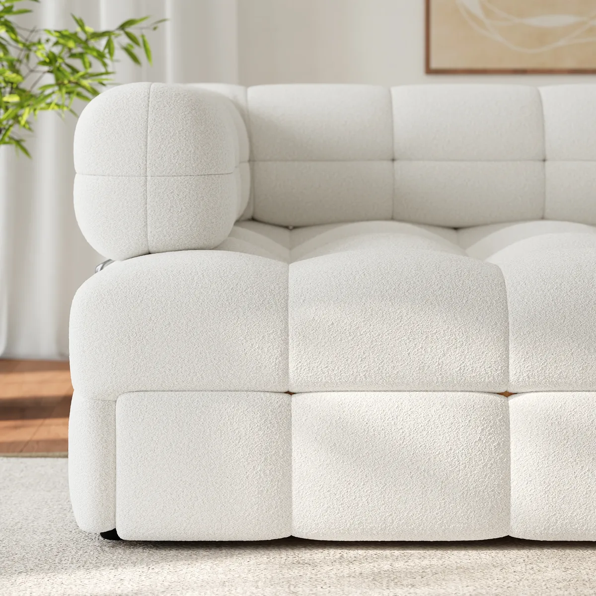 76" Queen Boucle Pull-out Sofa — image 29