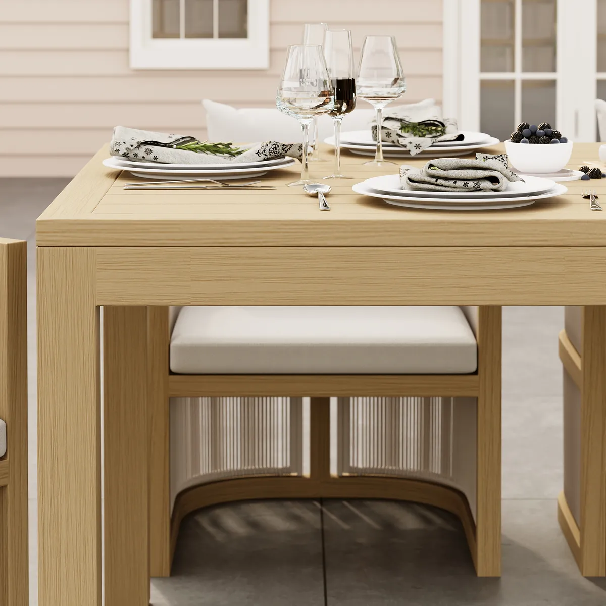 Wevara 7-Piece Outdoor Rope Weave Dining Set with 6 Chairs — image 11