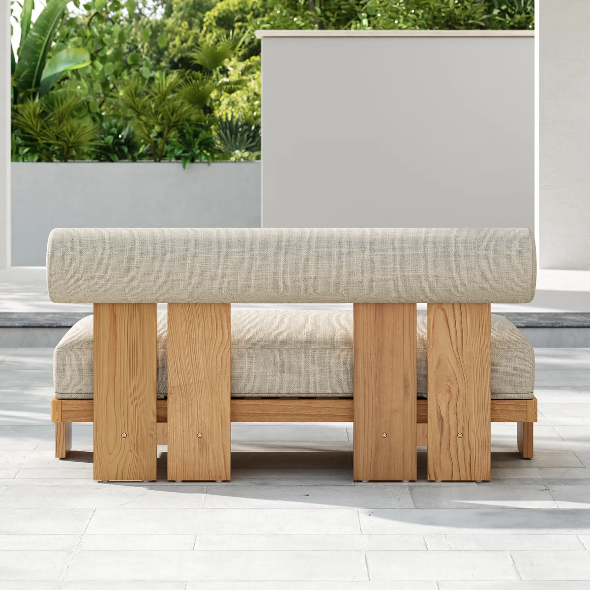 4 PCS Teak Outdoor Sofa Set Modern Yard & Patio Furniture for 4 Person — image 4