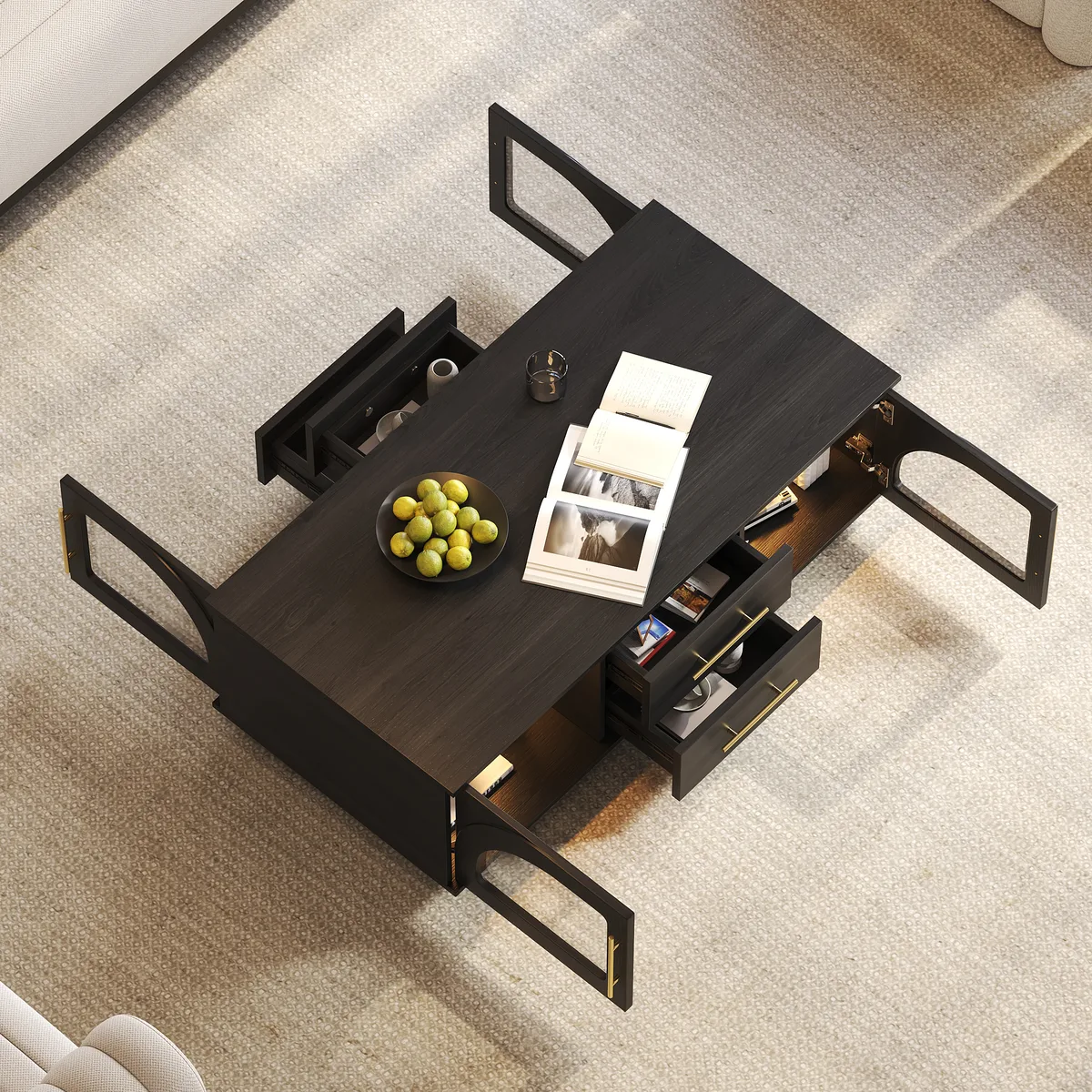 Arune Arched Glass Coffee Table Modern — image 6