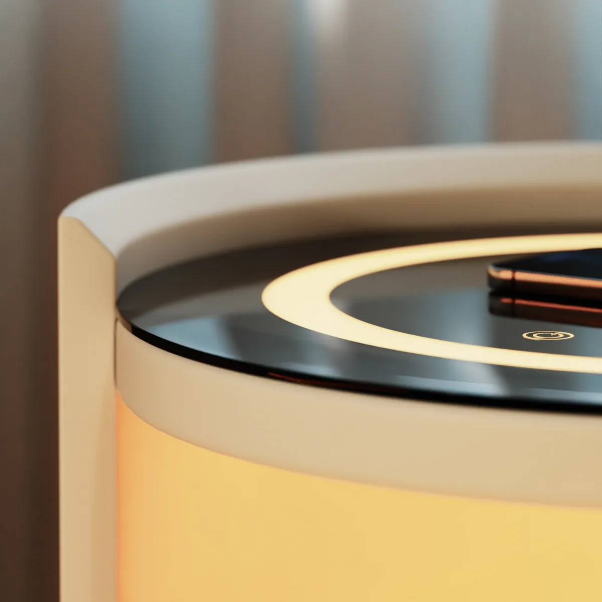 Modern Saddle Leather Smart LED Nightstand — image 17