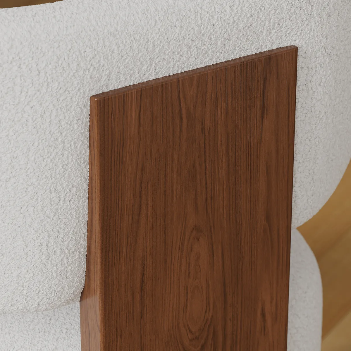 Mid-Century Wood Dining Chairs Curved Backrest Armless Design Modern — image 8