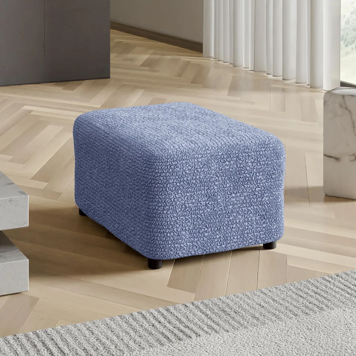 Ottoman Slipcovers - 1-Piece Furniture Protector - Form Fit, Machine Washable -MicrofibraCollection — image 17