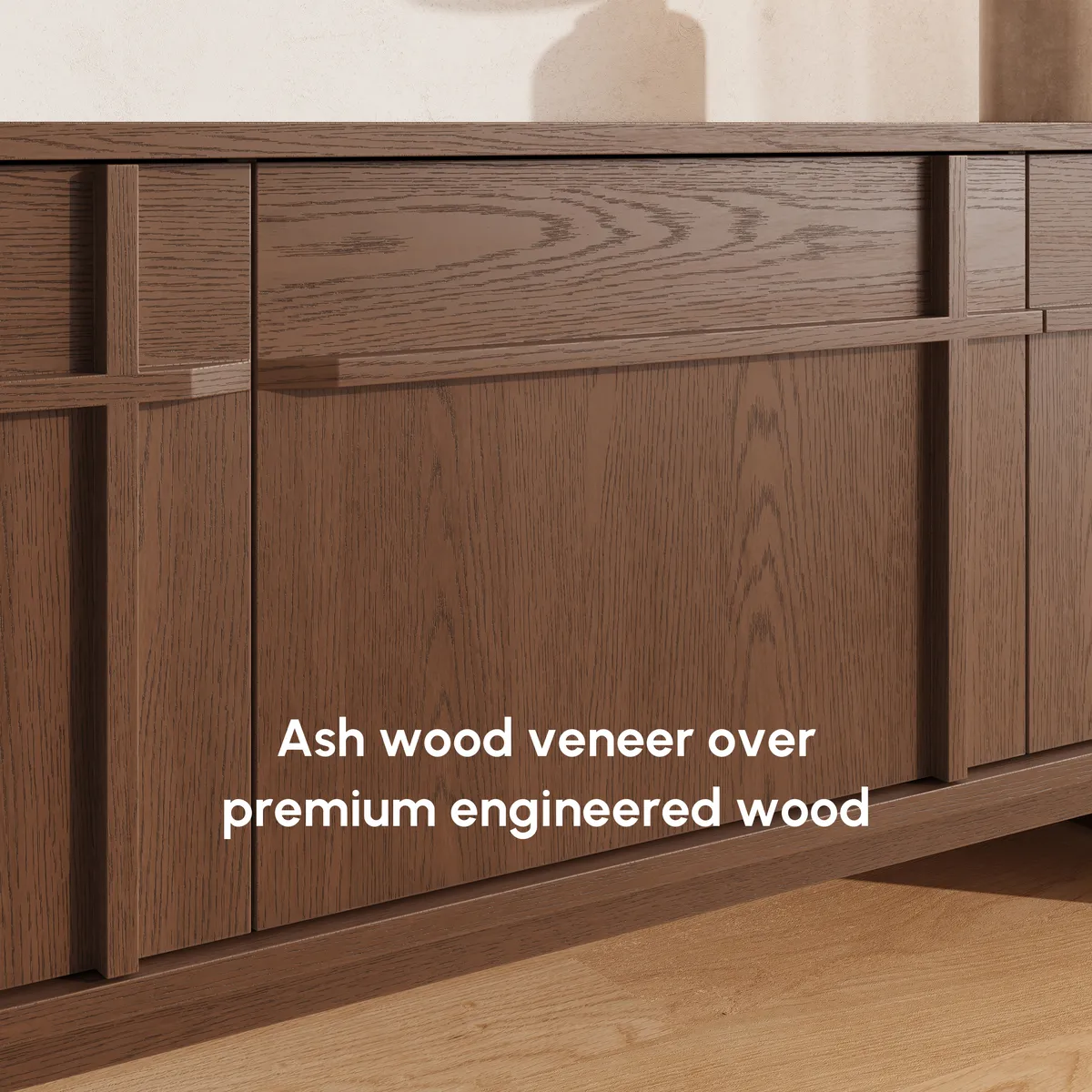 Panvyr 80" Ash Wood Walnut TV Stand with Storage — image 8
