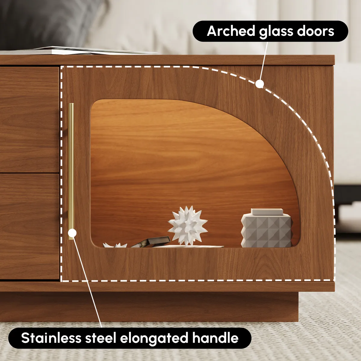 Arune Arched Glass Coffee Table Modern — image 27