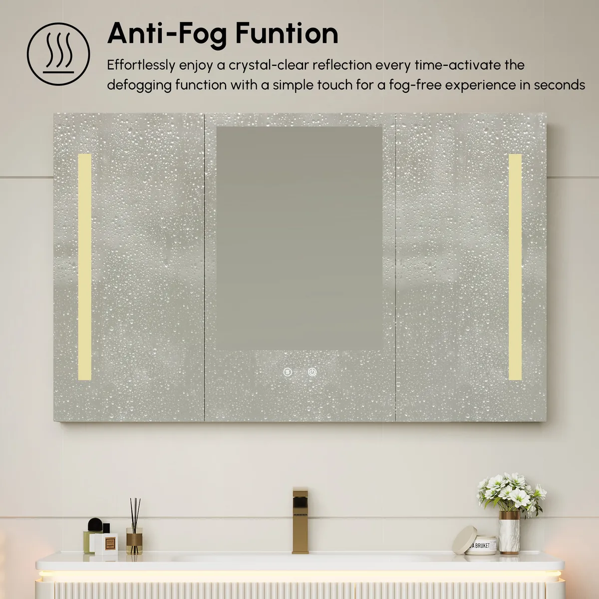 47" Modern Wall-mounted LED Bathroom Medicine Cabinet Vanity Mirror with Storage — image 19