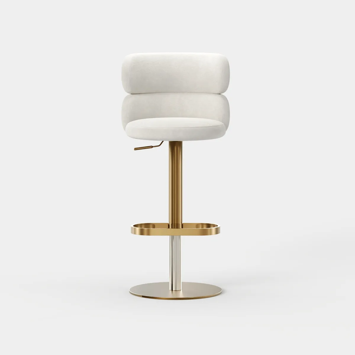 Modern Bar Stool Velvet Adjustable Height Swivel Black with Full Back Counter Stool — image 11
