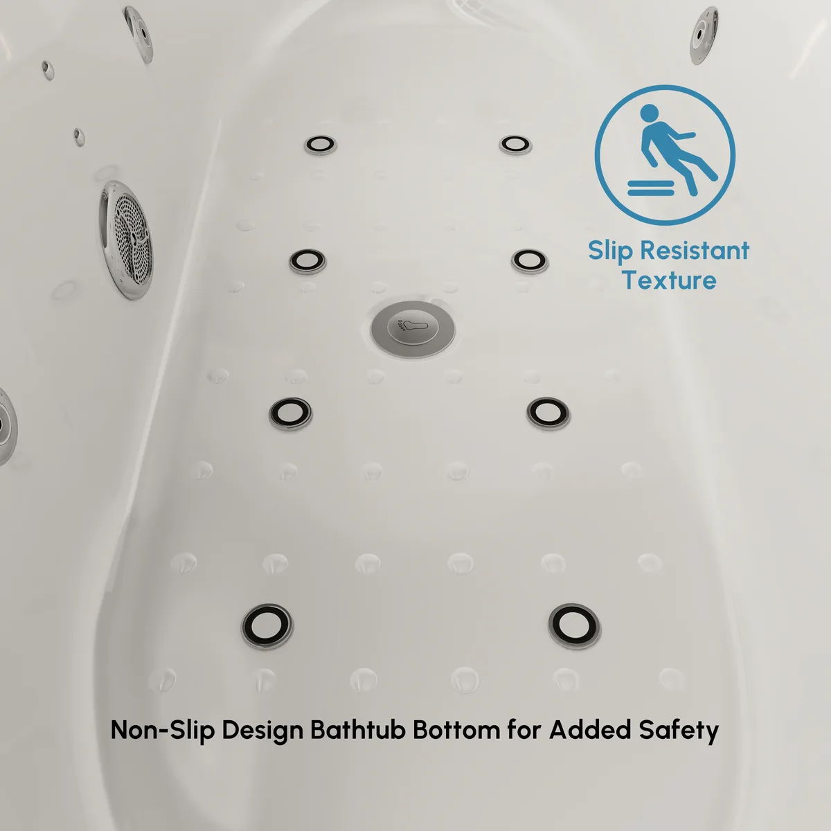 71" Whirlpool Bathtub with 8 Massage Jets, 8 LED Air Jets & Thermostatic Control — image 9