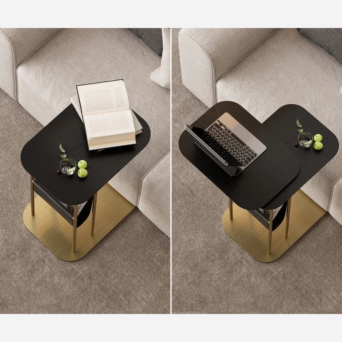 Modern Small C Shaped Rotating Side Table — image 11